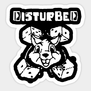 disturbed bunny dice Sticker